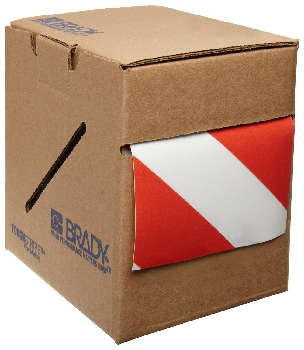 Brady 104378 ToughStripe Nonabrasive Diagonal Stripes Floor Marking Tape, 100...