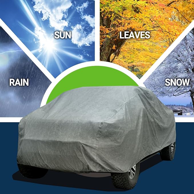 All Weather Waterproof Truck Car Cover, 7-Layer Non-Woven Cotton Car Covers