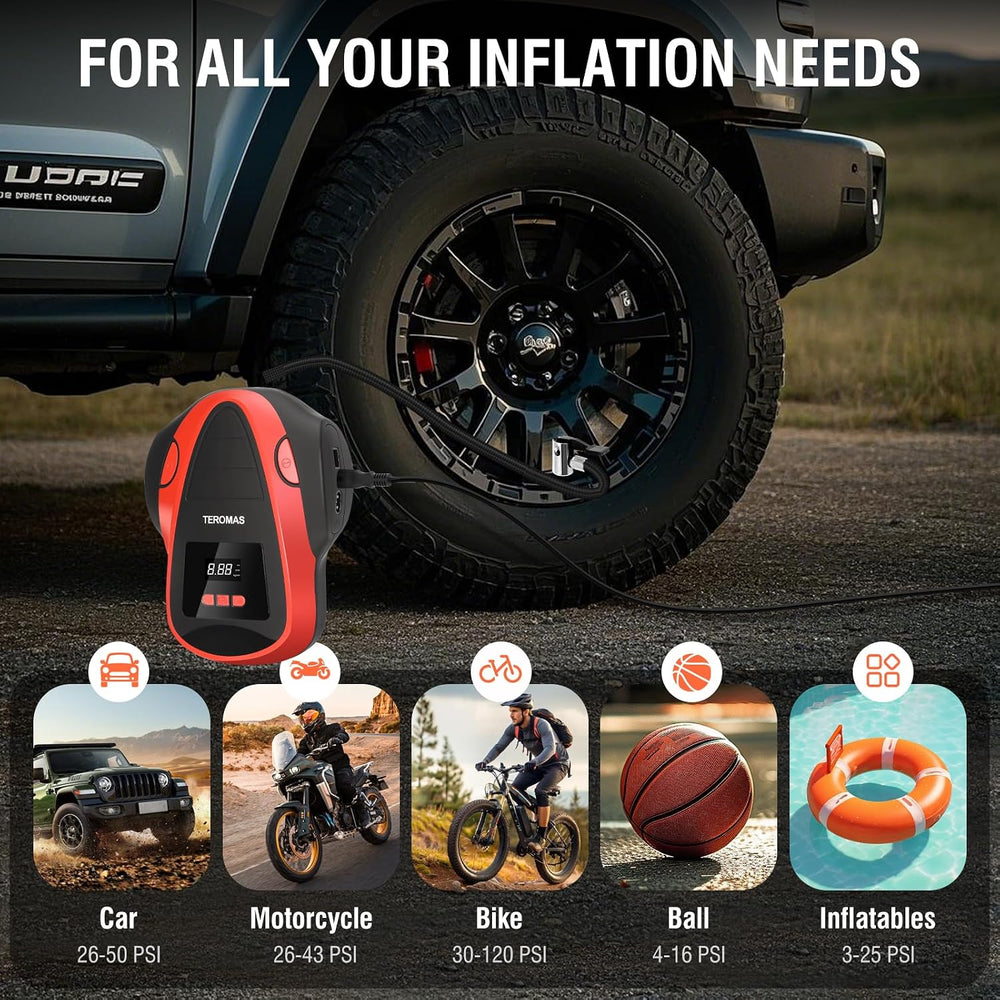 Tire Inflator Portable Air Compressor, Air Pump DC/AC for Car Tires 12V DC an...