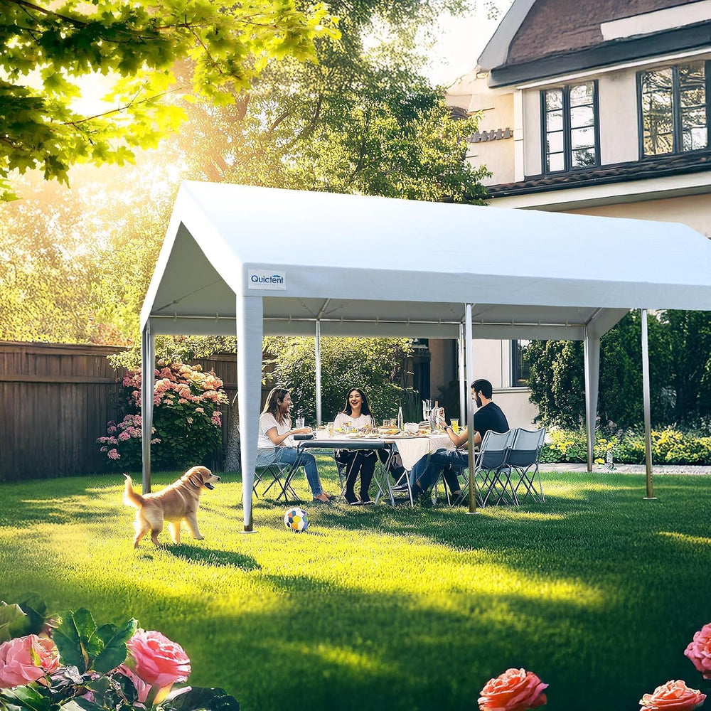 Quictent Heavy Duty 12x20 ft Carports with Side Zipper Doors