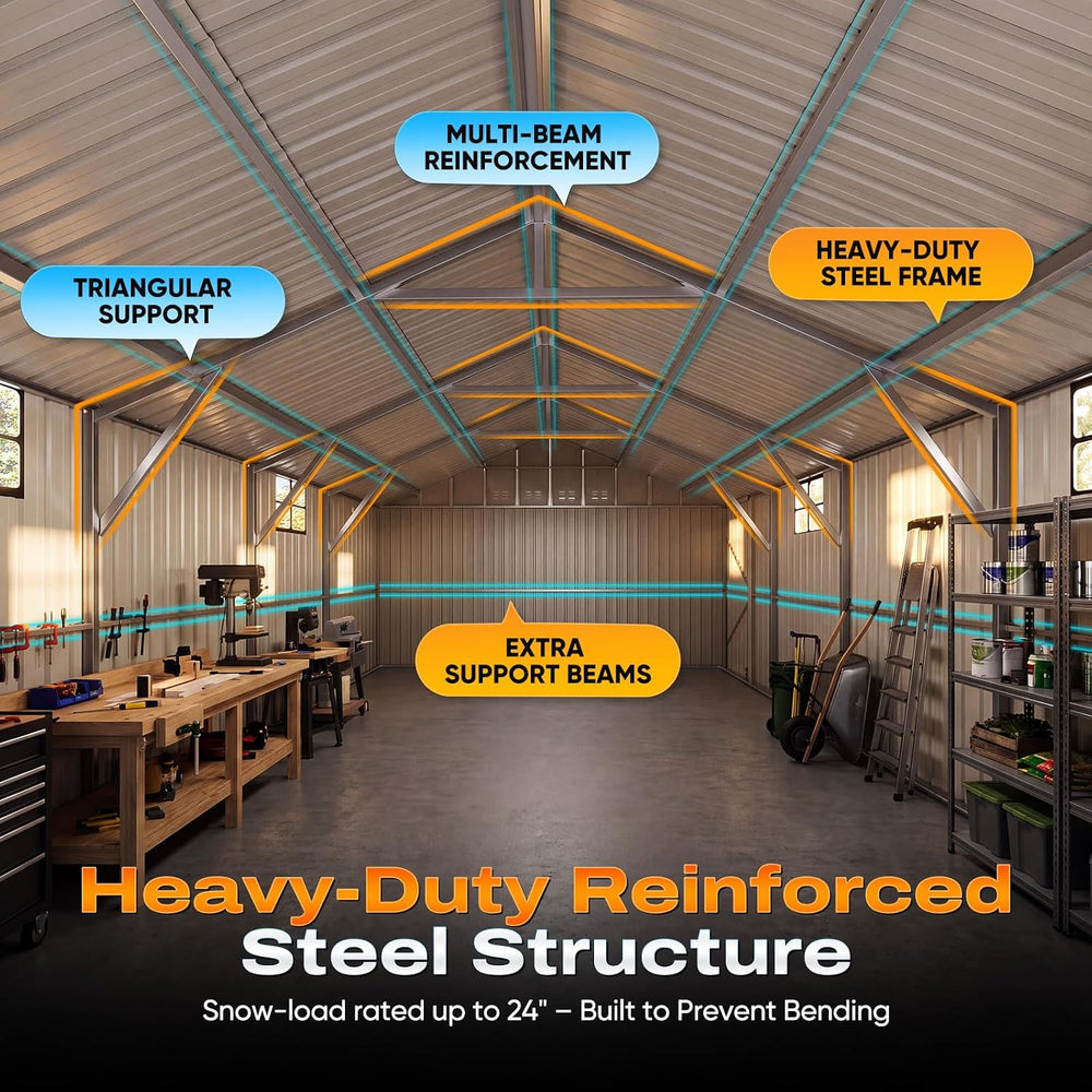 Quictent 14X24X9.4FT Metal Garage Carport Enclosed Car Port with Side Door