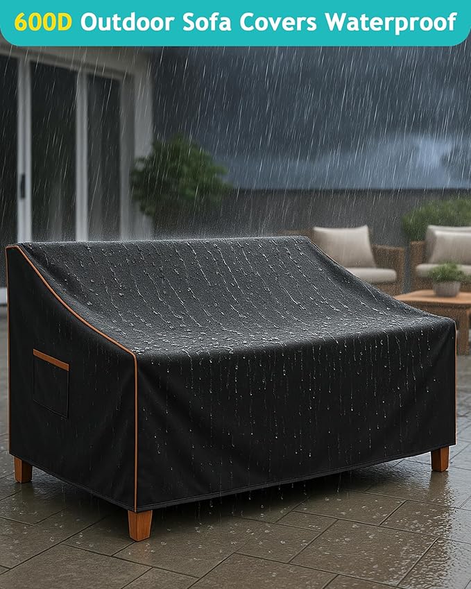 Outdoor Sofa Cover, Waterproof Patio Furniture Cover 90W x 42D x 33H inches