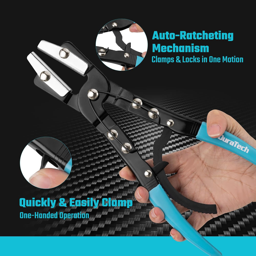 DURATECH Ratcheting Hose Pinch off Pliers, Hose Clamp Pliers, 3-Piece Set
