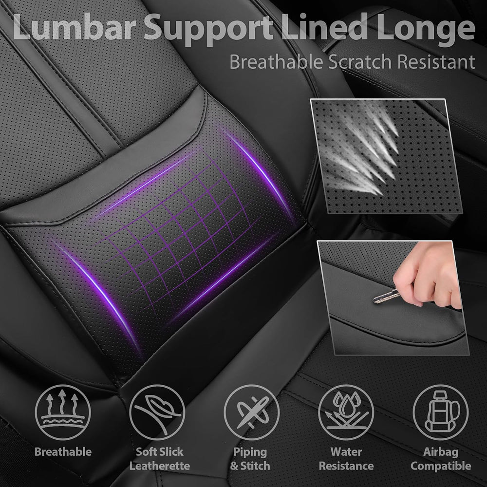 CAR PASS Nappa Leather Car Seat Covers, Water Resistant 3D Foam Faux Leather ...