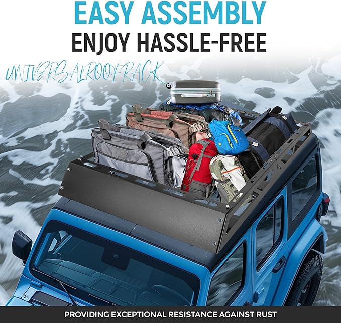 ECOTRIC 50" x 39" x 4.75" Roof Rack Cargo Basket W/Cross Bars Fit