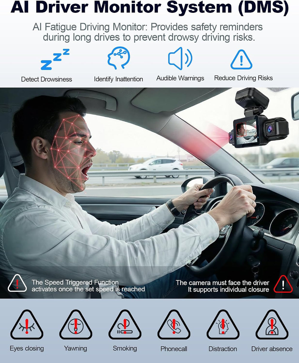 4K STARVIS 2 Dash Cam Front Rear with 5.8G WiFi 128GB Card, N300Pro