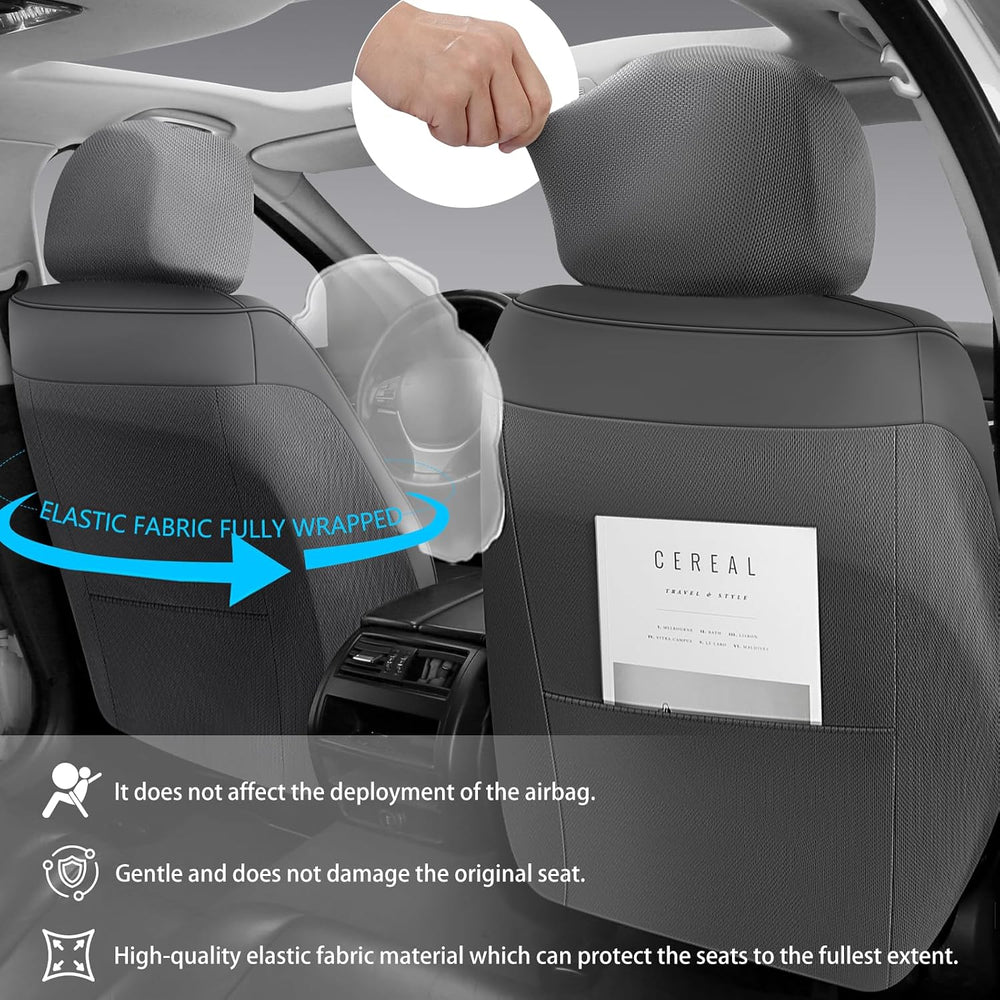 Leather Car Seat Covers Full Set,Universal Fit for Most Cars,SUVs and Sedans,...
