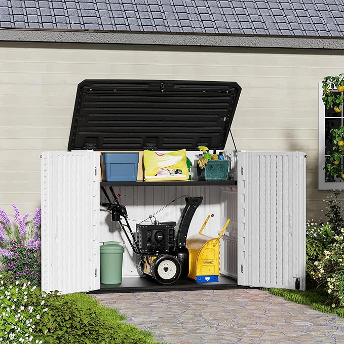 HOMSPARK Storage Shed Weather Resistance, Horizontal Storage Shed