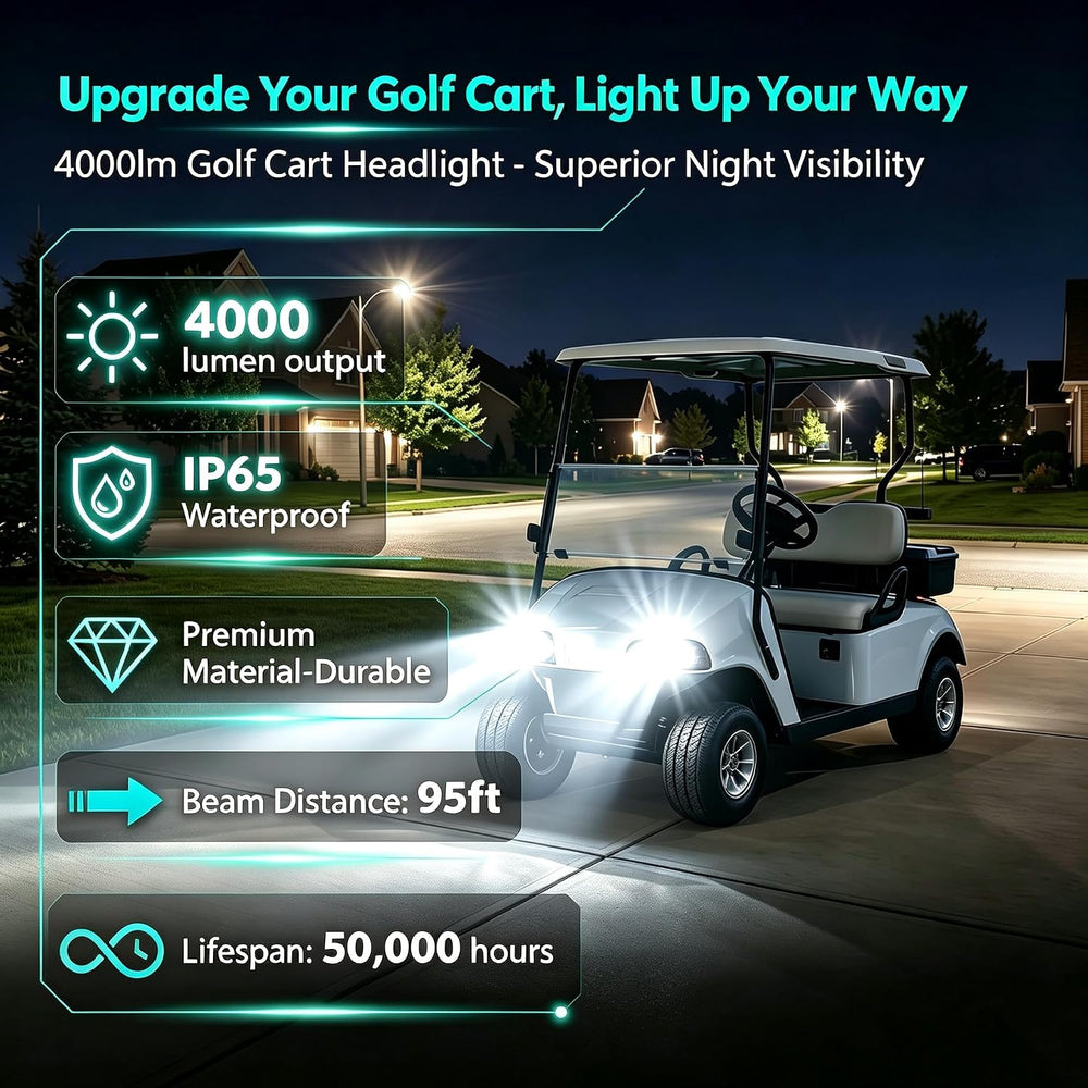 10L0L Deluxe Golf Cart Light Kit for EZGO TXT 1996-2013 12V-72V, RGB DRL