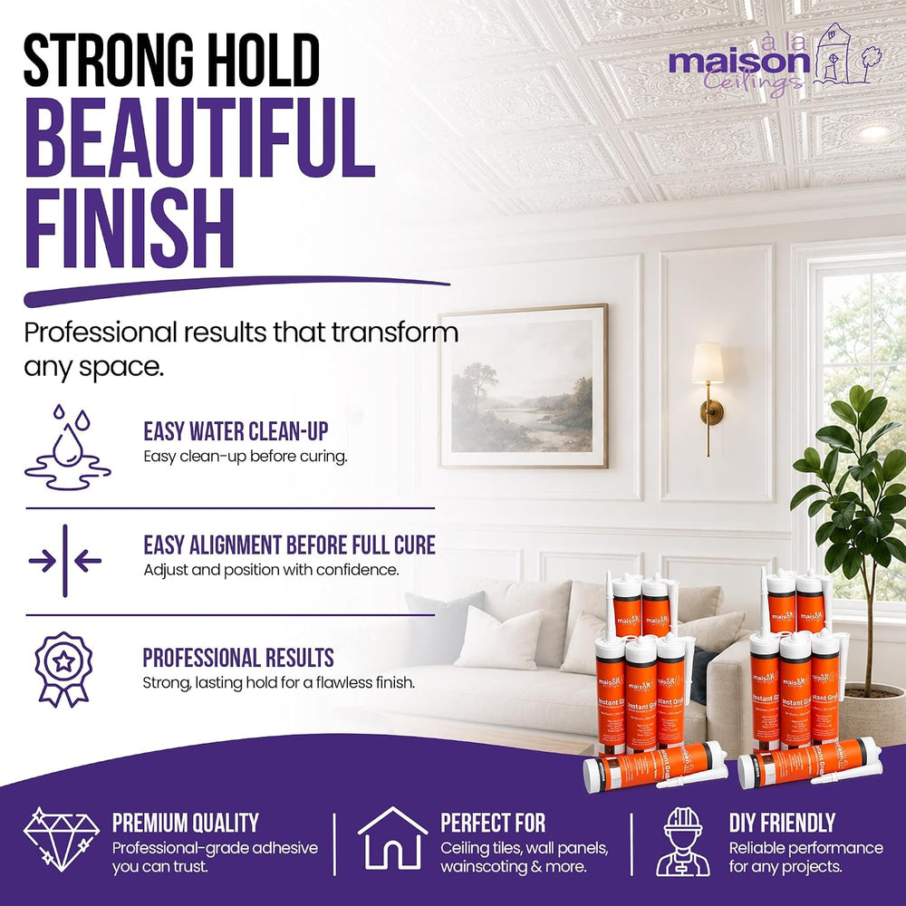 À LA MAISON CEILINGS Instant Grab - Ceiling Tile Wall Panel & Crown Moldi...