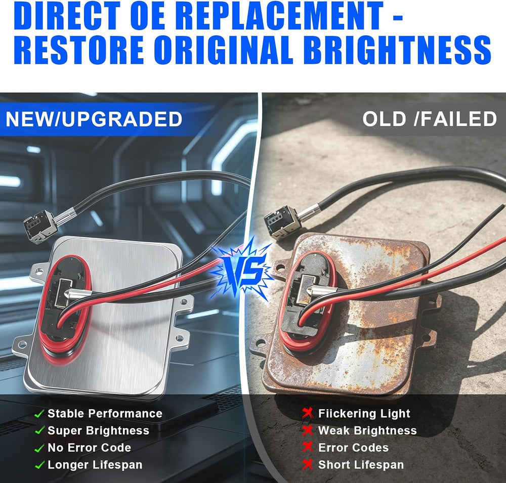 2 Pcs Xenon HID Headlight Ballast Control Unit 5DV 009 000-00 15782392 Compat...
