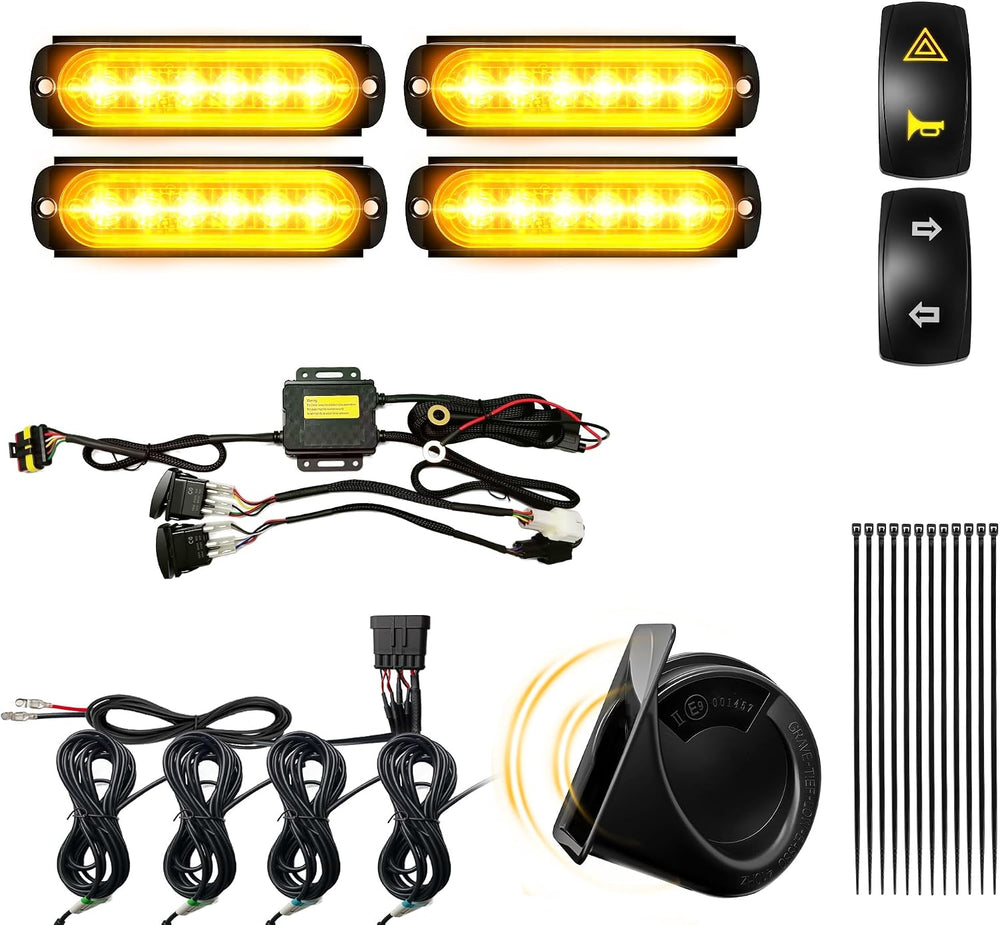 Universal UTV Turn Signal Kit with Horn 110dB, Plug&Play Street Legal UTV...