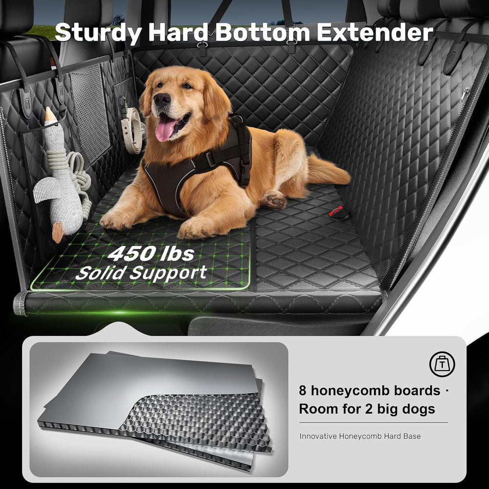 Zanch Dog Car Seat Cover, Standard Hard Bottom Seat Extender, Black