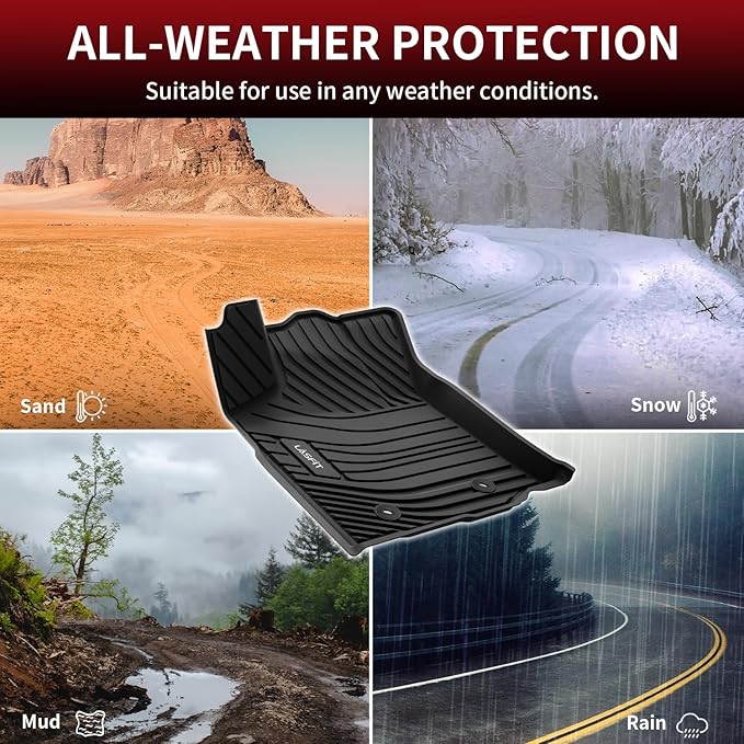 LASFIT Floor Mats for Toyota Tacoma 2016-2023 Double Cab All Weather Custom Fit