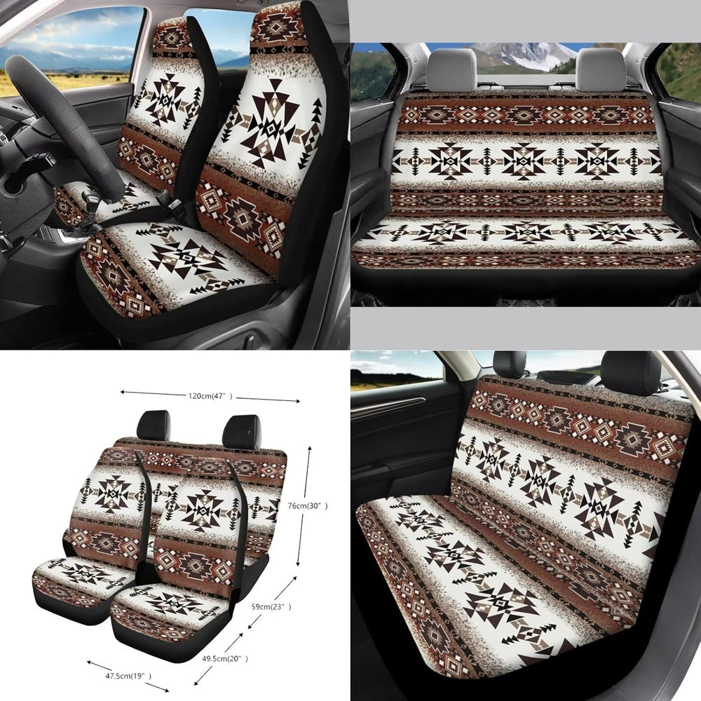 Wanyint Aztec Southwest Brown 15 PCS Car Seat Covers Set for Men Women, with ...