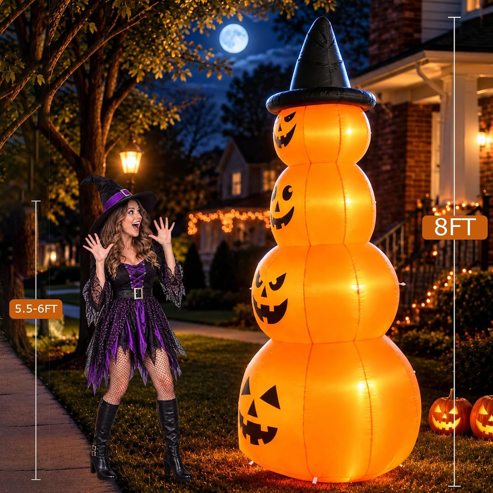 8FT Halloween Inflatable Stacked Pumpkins Outdoor Party Decor