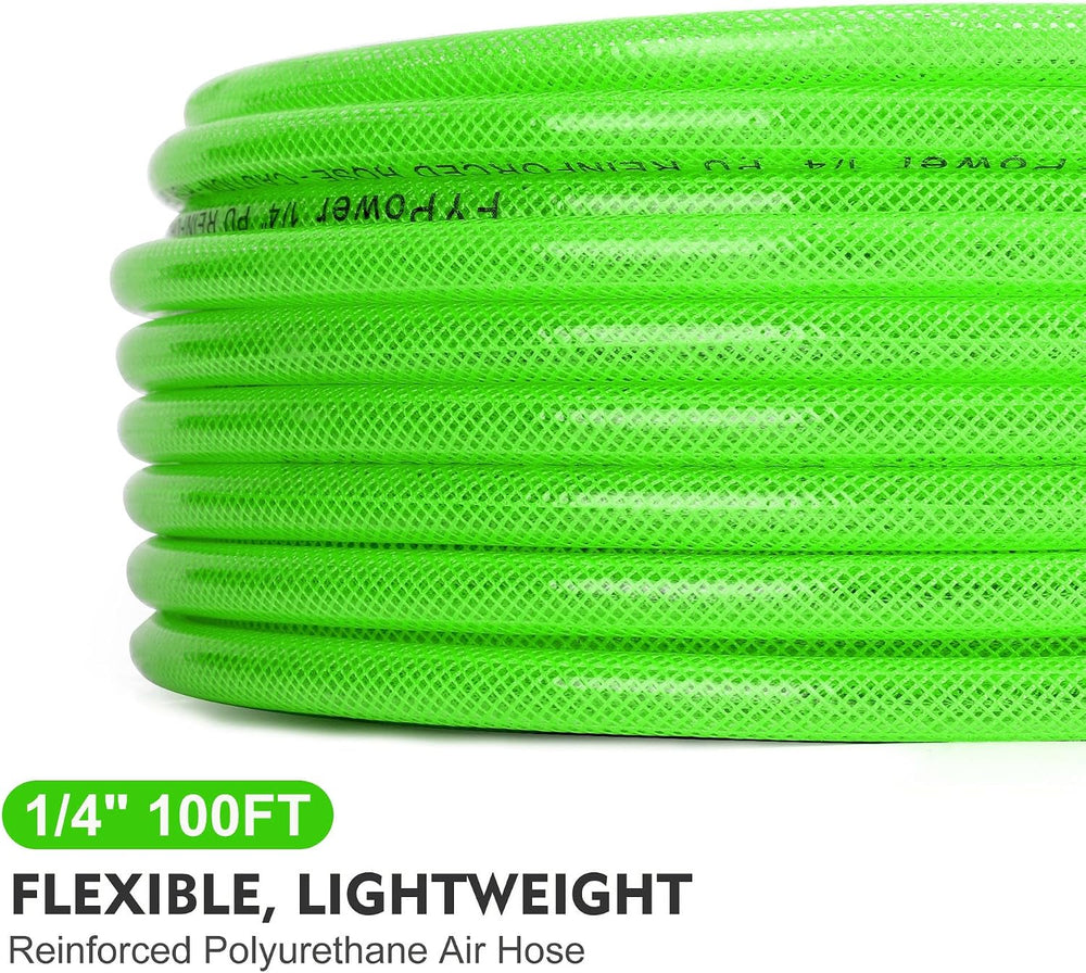 Air Hose 1/4 Inch x 100 Feet Reinforced Polyurethane (PU)