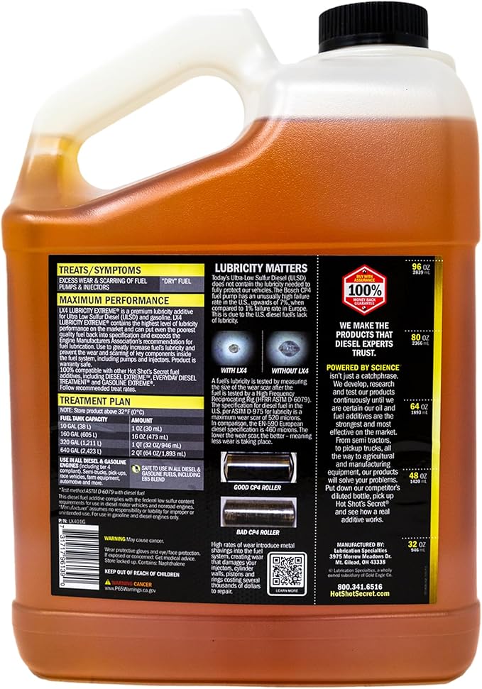 Hot Shot's Secret LX4 Lubricity Extreme 1 Gallon, Fuel Treatment