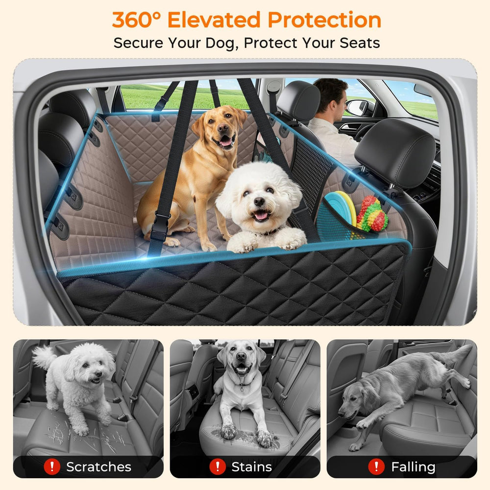 URPOWER Back Seat Extender for Dogs, Large Hard Bottom Dog Car Seat Cover