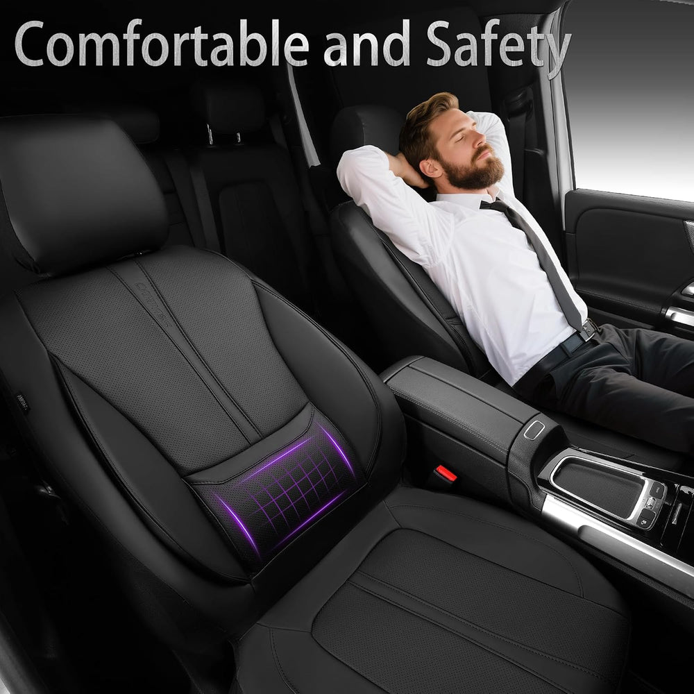CAR PASS Nappa Leather Car Seat Covers, Water Resistant 3D Foam Faux Leather ...