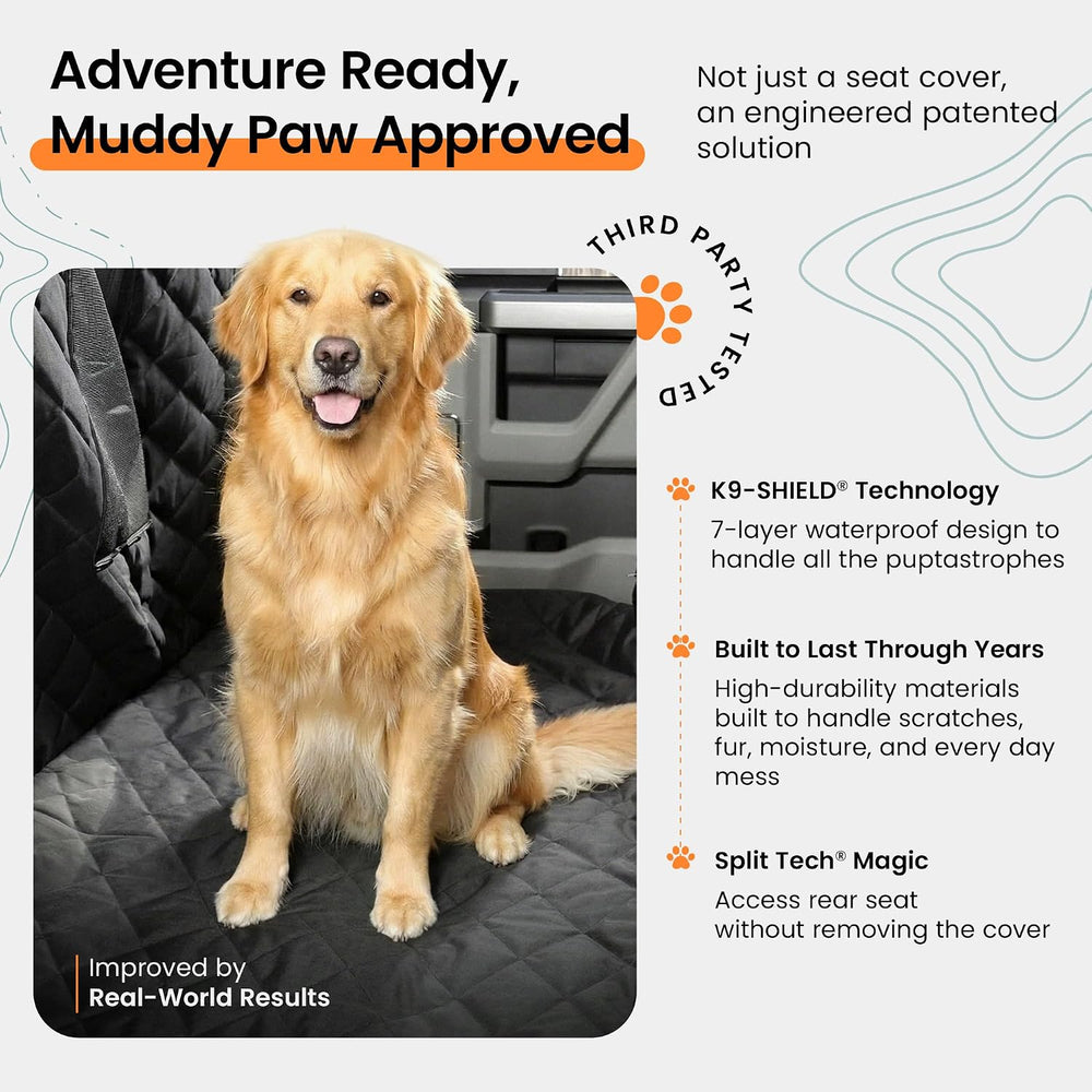 4Knines Dog Floor Hammock for Crew Cab Trucks, Passenger Side Black