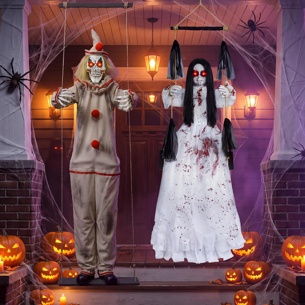Halloween Decorations Outdoor, Scary Hanging Swinging Girl Props Sound & ...