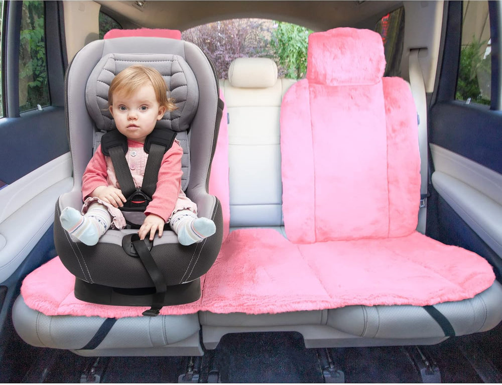 FH Group Doe16 Faux Rabbit Fur Car Seat Cushions, Universal Fit, Fluffy Car S...