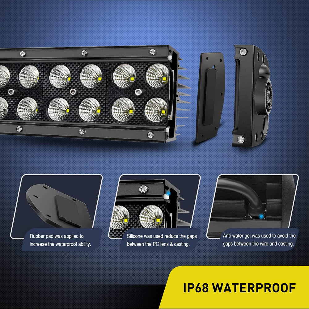 Nilight ZH120 50Inch 50 Inch 288W Curved Spot Flood Combo Bar LED Off Road Dr...