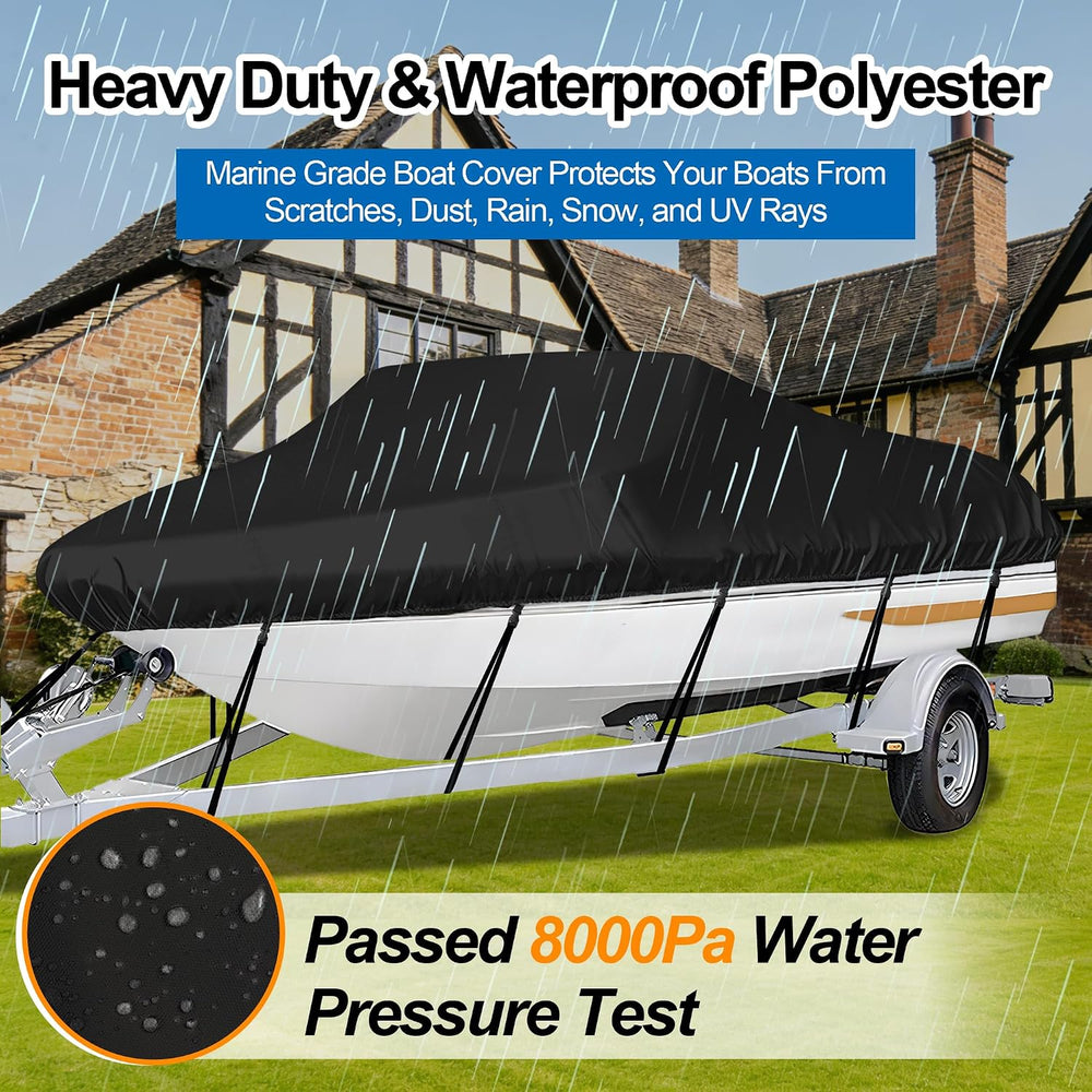 iCOVER Trailerable Boat Cover- 20'-23' Waterproof Heavy Duty Marine G...