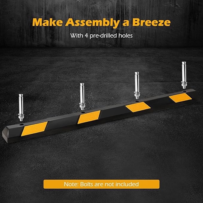 Rubber Parking Curb Garage Floor Stopper, Guide Wheel Stopper