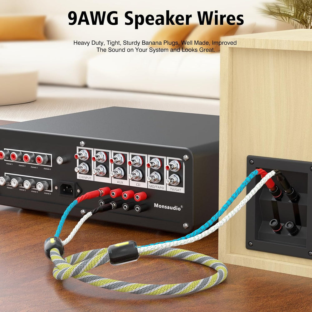 9AWG Speaker Wire 2 x 6.3 mm² HiFi Audiophile Speaker Cable 1 Pair(3M)