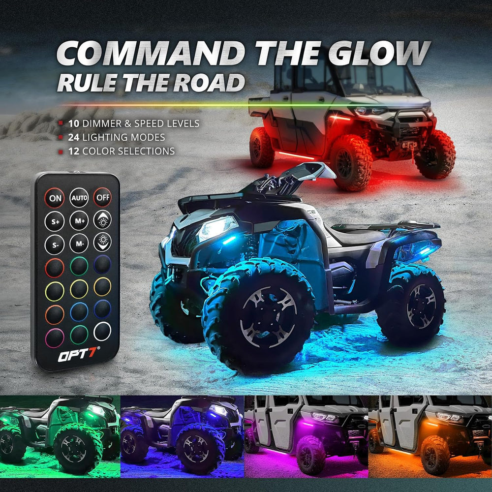 OPT7 Aura RGB LED Light Kit for Motorcycle, ATV, UTV & Snowmobile | App &...
