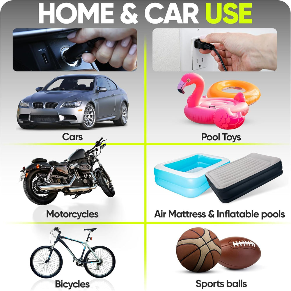 FORTEM Tire Inflator Portable Air Compressor - Air Pump for Tires & Bikes