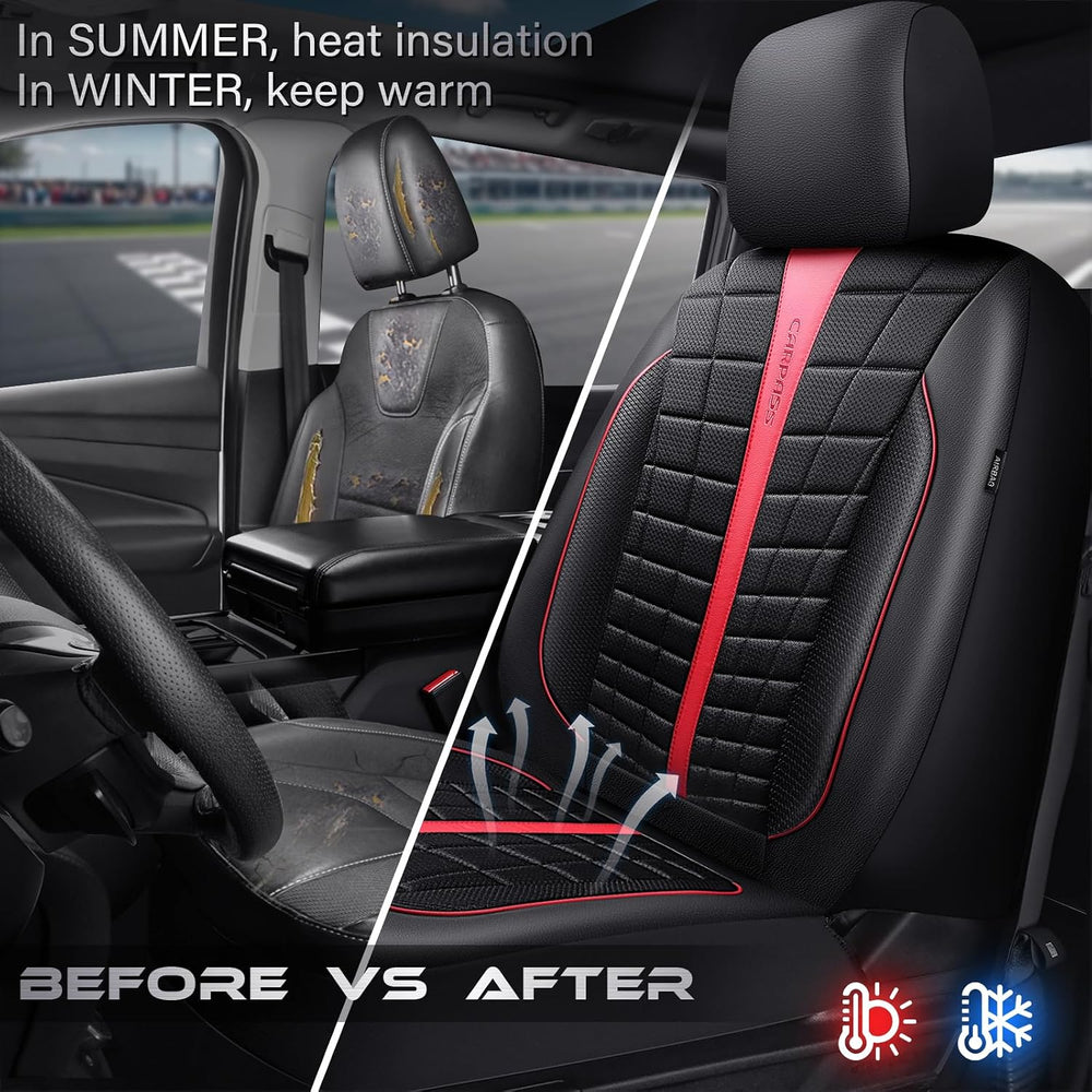 CAR PASS Leather Air Mesh Seat Covers for Cars, 3D Foam Leather Car Seat Cove...