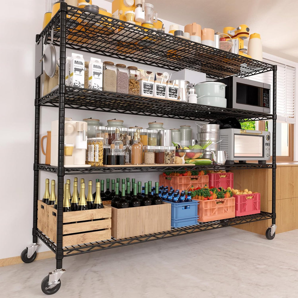 PrimeZone 55.5"Wx24"x80" Heavy Duty Metal Wire Storage Shelvin...
