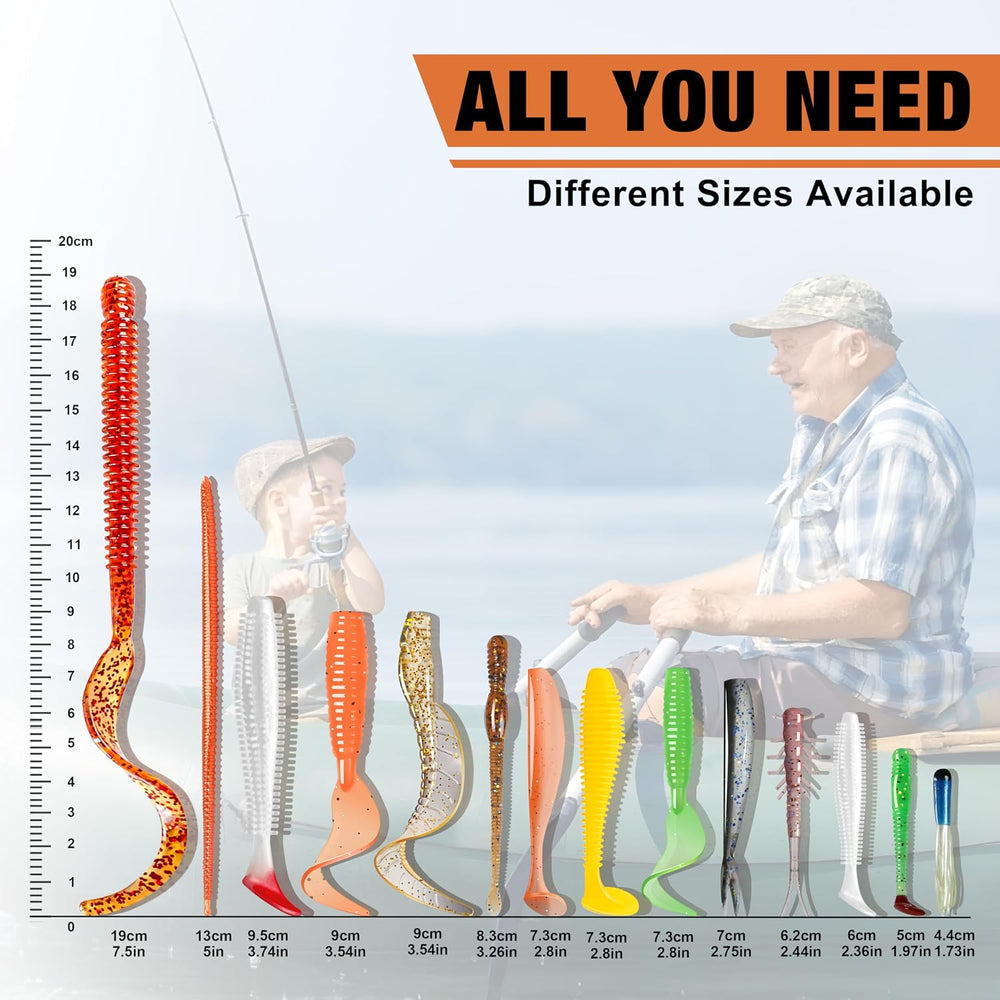 TRUSCEND Complete Fishing Lures - Tackle Box with Tackle Included - Crankbait...