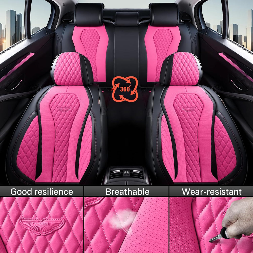 Coverado Auto Seat Covers, Car Seat Covers Full Set, Rose Car Seat Cover, Dri...
