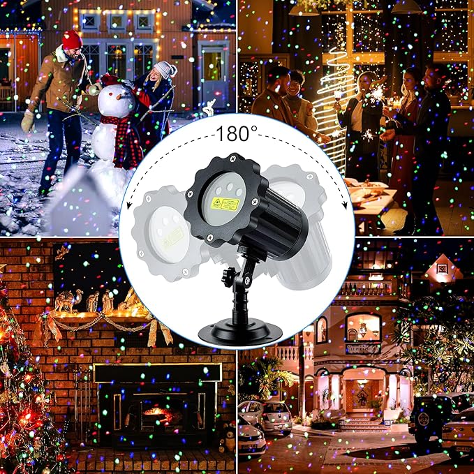 Christmas Projector Lights Outdoor, Garden Light Projector with Timer, Firefl...