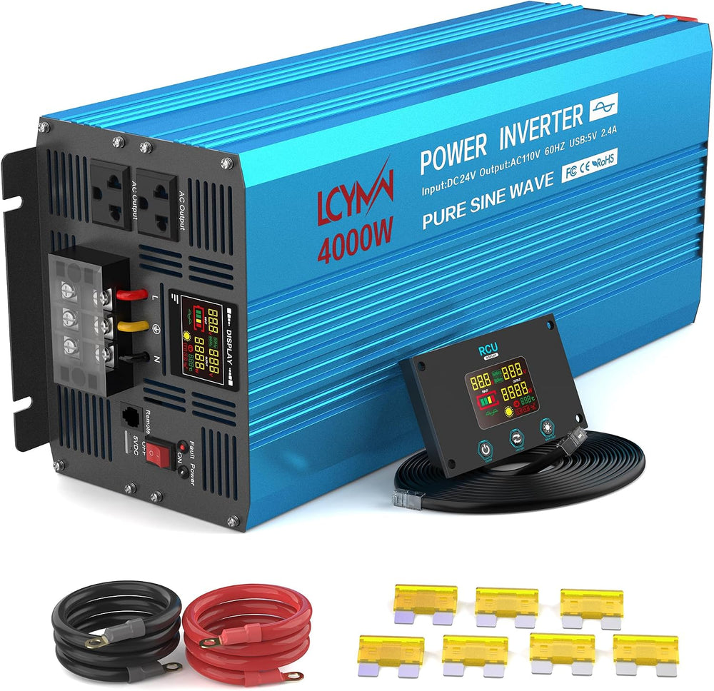 4000 Watt Pure Sine Wave Power Inverter DC 12V to 110/120V AC