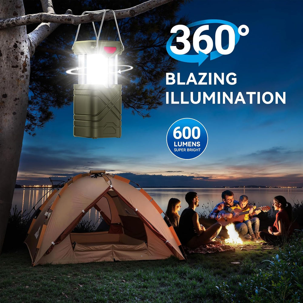 LETMY 4 Pack Camping Lantern, Rechargeable LED Lanterns, Solar Lantern Batter...