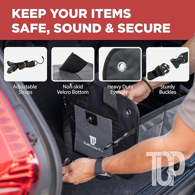 TRUNKCRATEPRO Trunk Organizer For Car, Truck | Premium Adjustable Multi