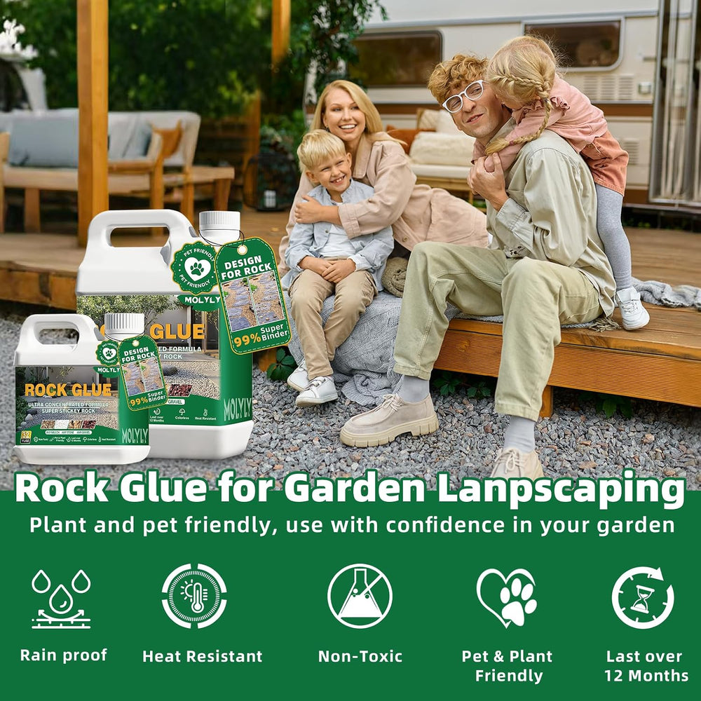 Rock Glue for Landscaping, Strong Mulch & Gravel Adhesive, 2 Gallon