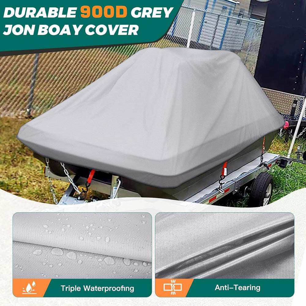 900D Waterproof Pond Boat Cover Fits 8'-10'L Pond Prowler Bass Raider...