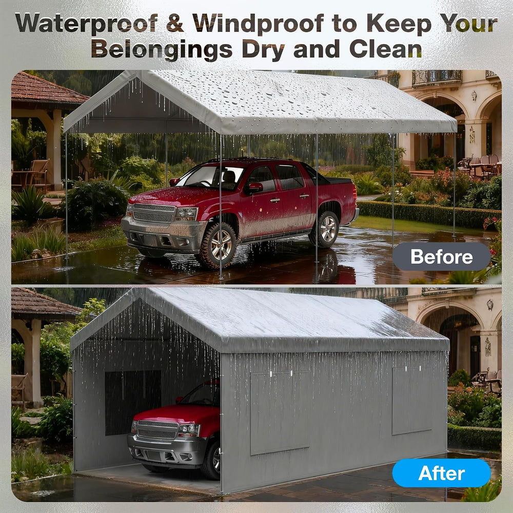 Window Sidewalls for 10x20/12x20/20x20 FT Carport, 1 Pack, No Frame, Grey
