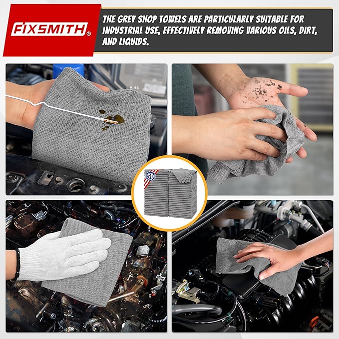 FIXSMITH Shop Towels, Microfiber Towels (Pack of 200)
