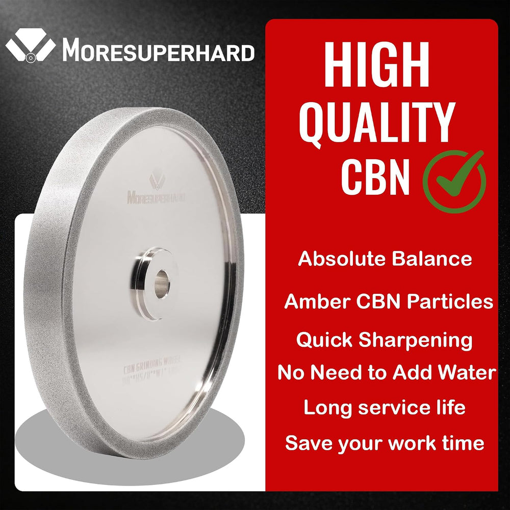 CBN Grinding Wheel 8 Inch 180 Grit, 8" x 1" Wide, 5/8" Arbor, ...