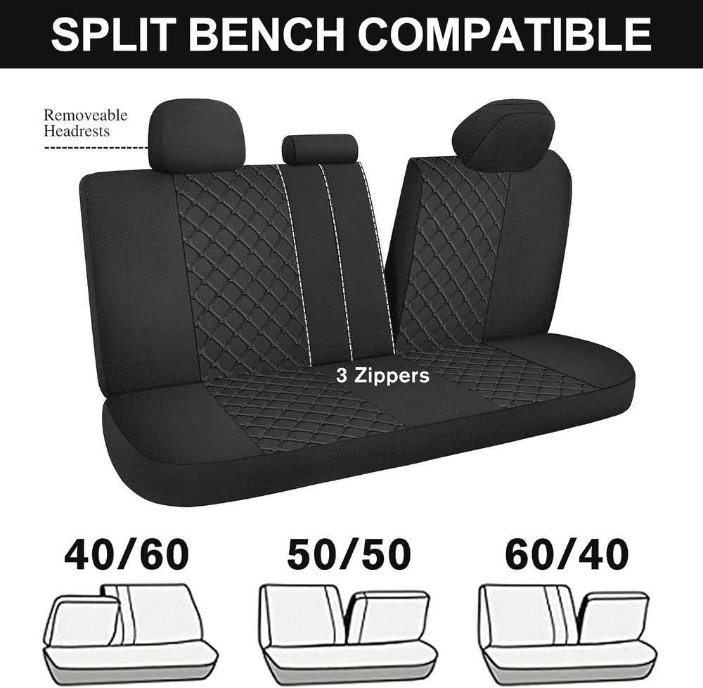 Breathble Car Seat Covers Full Set,Washable Seat Covers for Cars,Premium Clot...