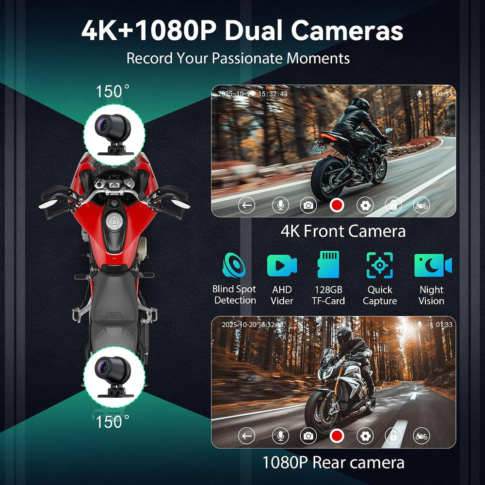 Wireless Motorcycle Apple Carplay & Android Auto,7 Inch Touchscreen with ...