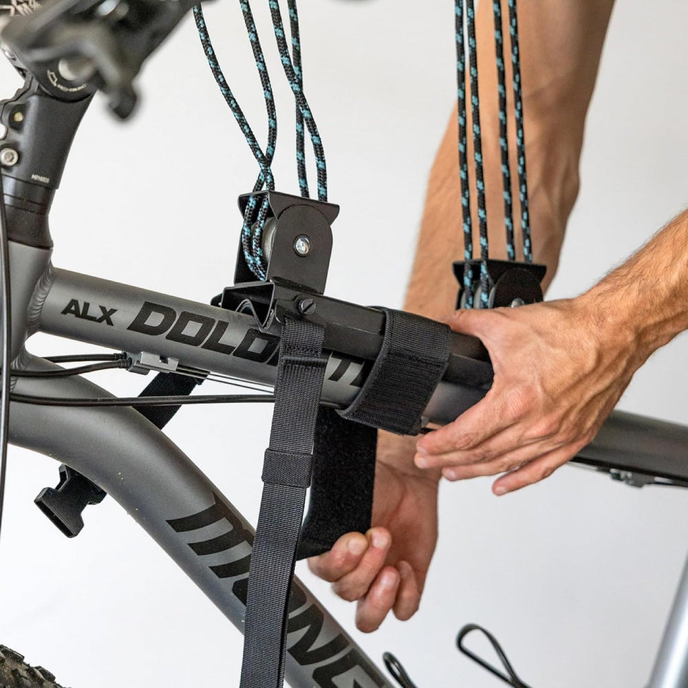 StoreYourBoard Bike Hoist for Garage Ceiling, Pulley Lift System, No Slip