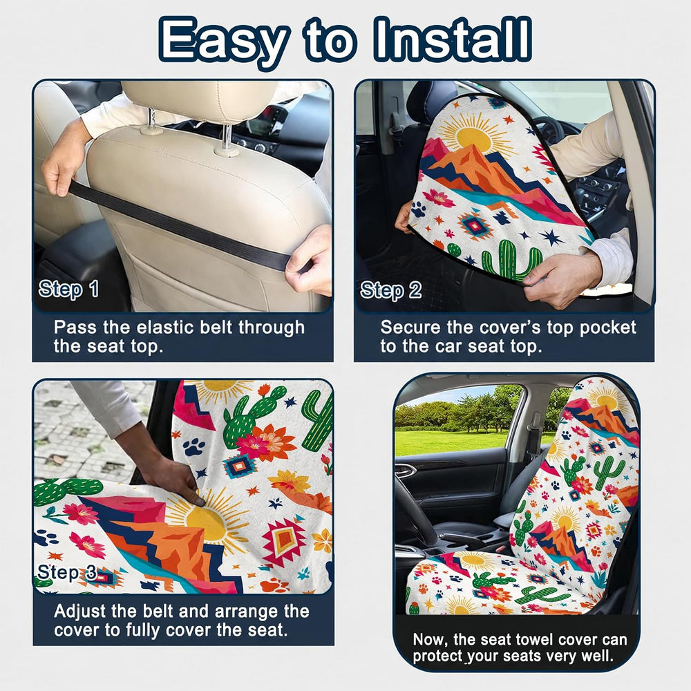 Car Seat Towel Cover 2 Pack for Front Seats, Sweat Absorbent Car Seat Protect...
